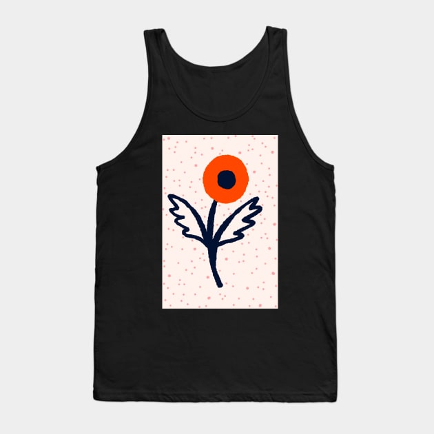 Minimalist poppy in burnt orange and deep navy Tank Top by FrancesPoff